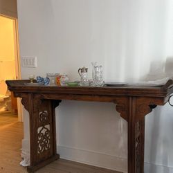 Rare Chinese Scroll Console Table Vintage Antique 