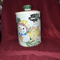 Mosaic  Vintage Holiday Cookie Jar