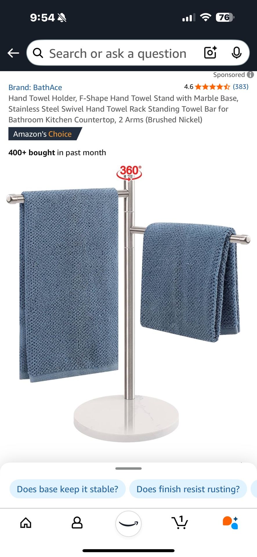 F-Shape Hand Tower Holder
