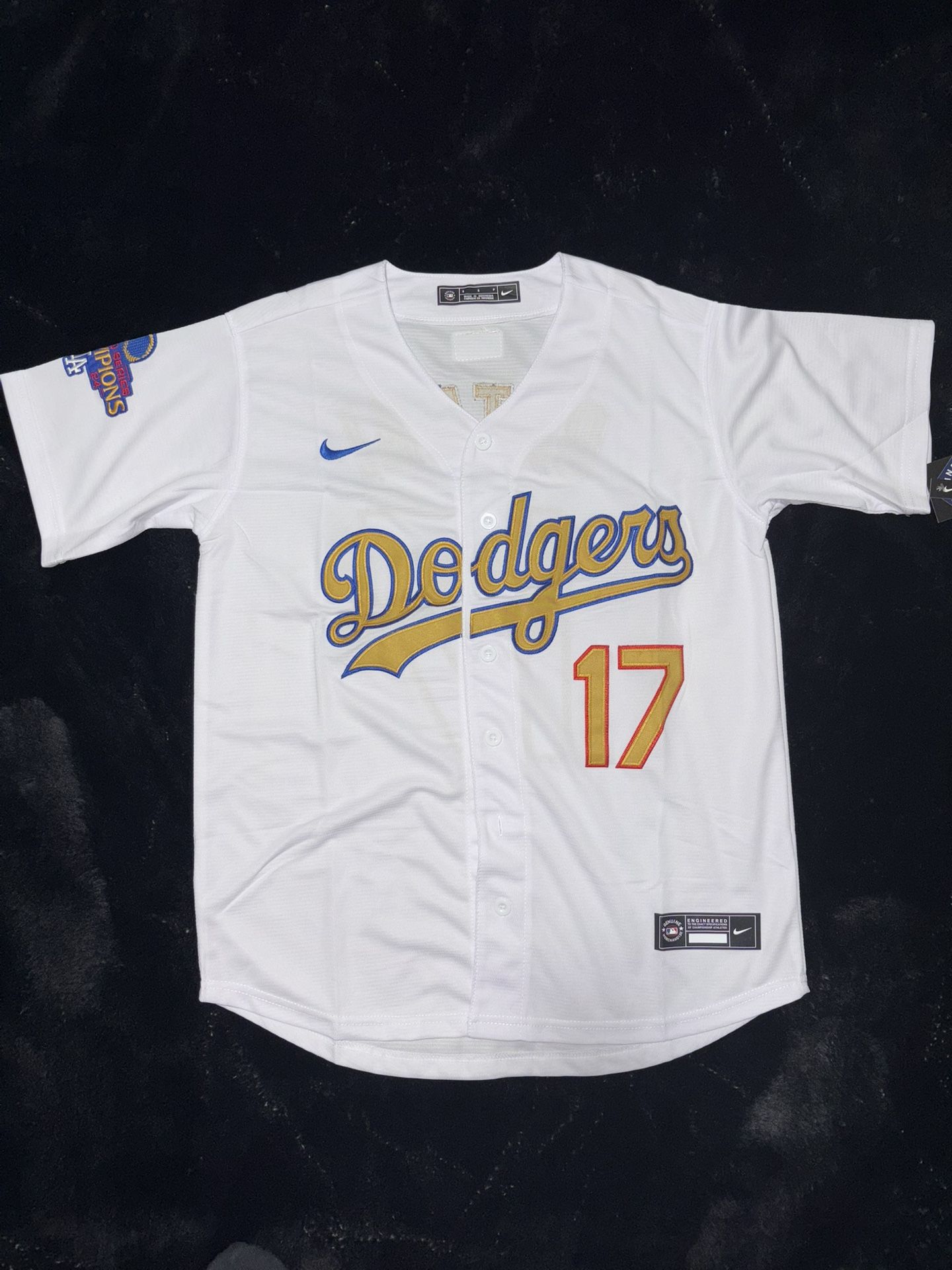 Dodgers White Gold Ohtani Jersey