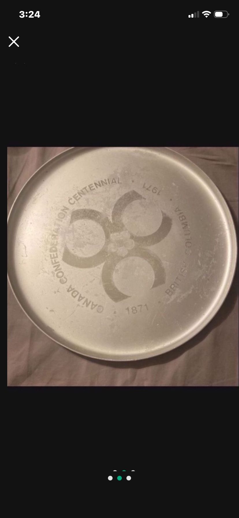 Vintage British Columbia Canada Confederation Centennial 13" Platter 100 Years