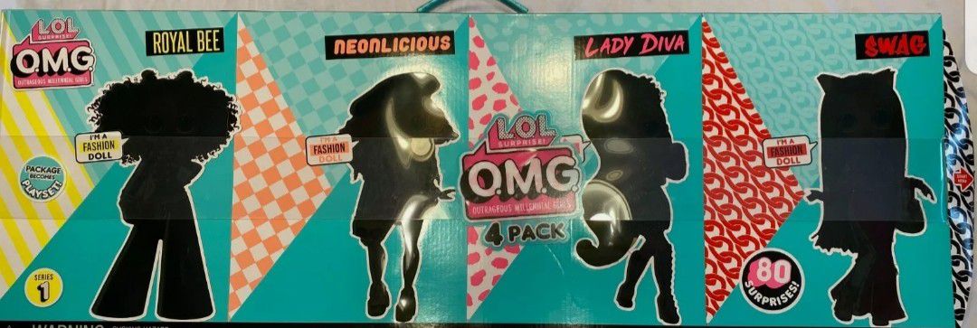LOL Surprise OMG 4 Pack Complete Collection Series 1 Fashion Dolls 80 Surprises 