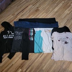 GIRL'S 14/16 SPRING/SUMMER CLOTHES LOT..10 ITEMS INCLUDING HOLLISTER & AEROPOSTALE