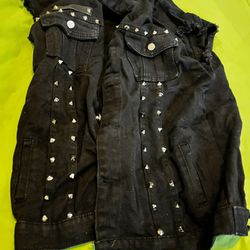 Punk Vest emo black studded metal cool 