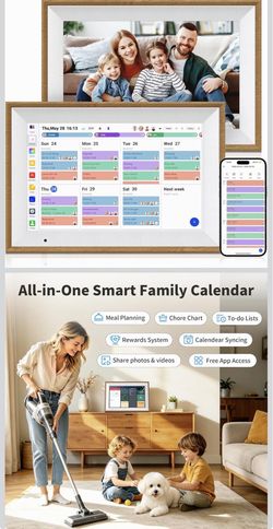 Digital Calendar, 10.1 Inch Electronic Calendar for Family Schedules, Smart Touchscreen Interactive Family Planner with Chore Chart, Meal Planner, Dig