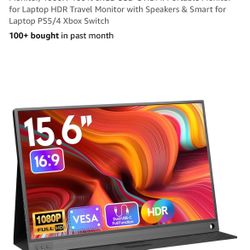 ZSCMALLS Portable Monitor, 15.6" 1080P Laptop Extended Monitor