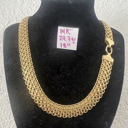 14K Yellow Gold Chain For Wedding 24.7Gr 18 Inches Long 