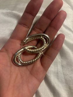 Large 925 Sterling Silver Earrings