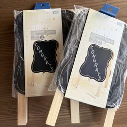 Small chalkboard signs
