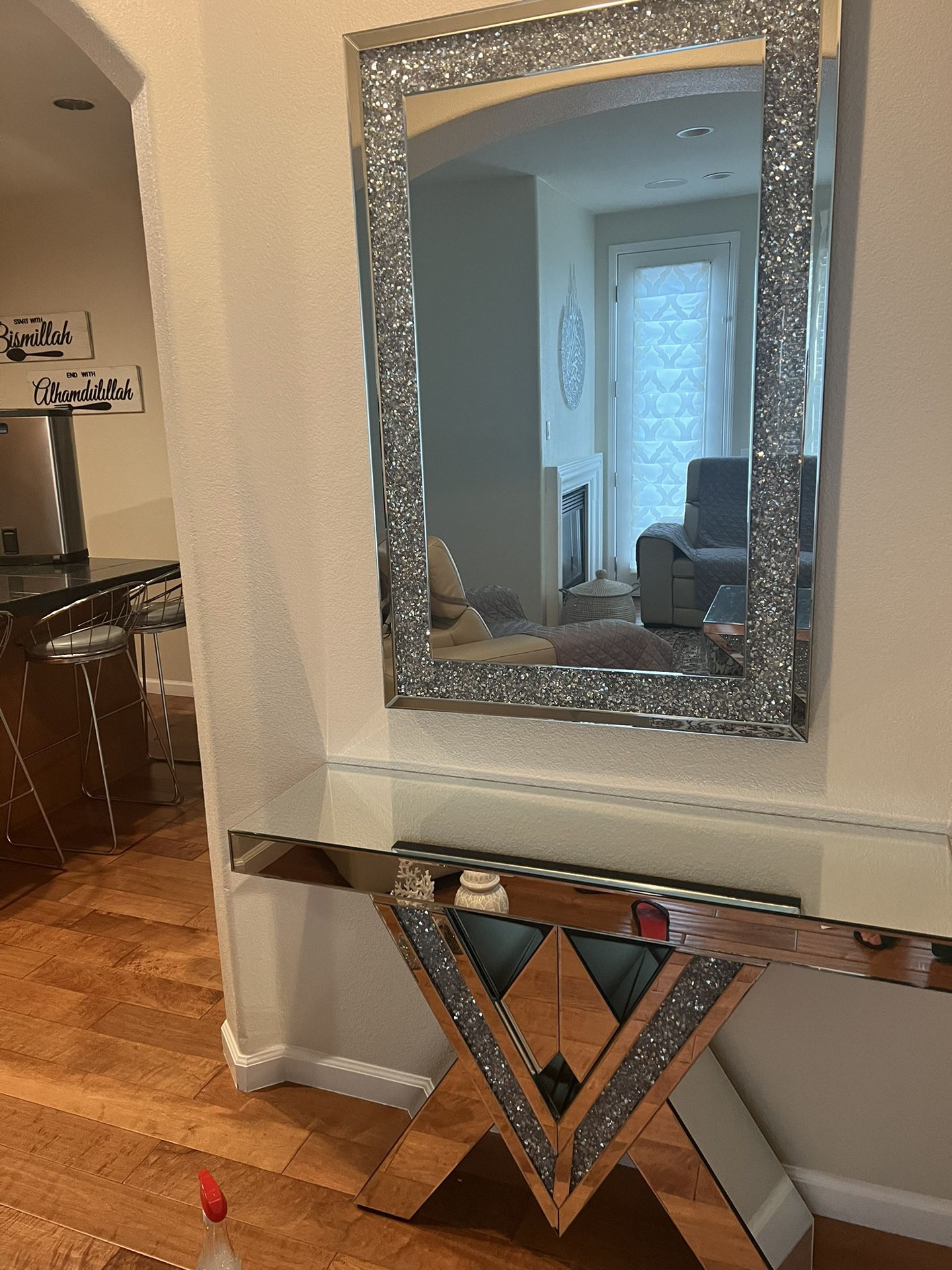 Mirror Console Table With A Mirror(both Piece Included)