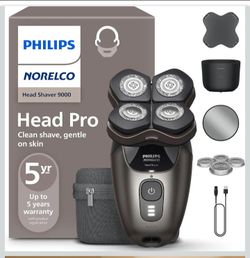 Philips Norelco Head Shaver Pro 9000 Electric Shaver, Clean & Gentle Shave
Electric Shaver for Men and Women, 360° Flexing Head, ComfortCut Blades, Po