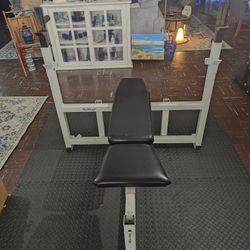 Flat Weight Bench with Barbell Rack – Solid Steel Frame