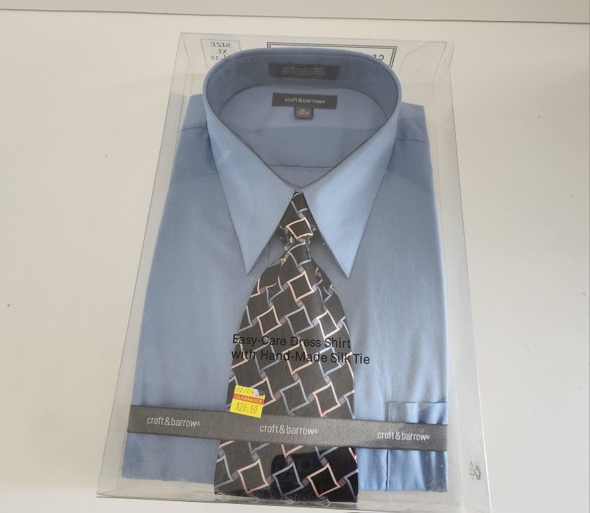 Long Sleev Dress Shirt XL and Tie Set