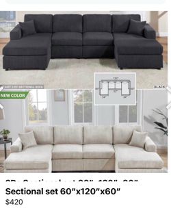 Sectional set 60”x120”x60”