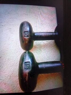 Two RARE Round End Dumbbell Weights