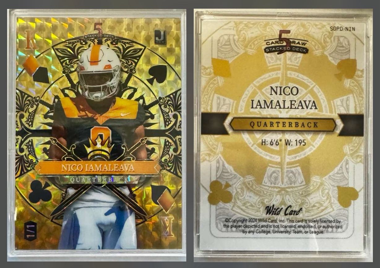 2024 Wild Card 5 Card Draw Stacked Deck Promo - Nico Iamaleava - King of Diamonds Gold