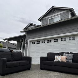 Delivery Available! Charcoal Black Ashley Sofa And Love Seat Set 