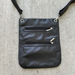 Margot Black Leather Crossbody Bag Black Leather Purse Bag Over the Shoulder