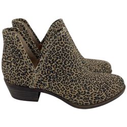 Lucky Brand Baley2 animal print deep-V topline suede boots women’s Size 6 1/2M