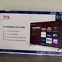 Used TV, TCL 4-Series S435 50" Roku TV(TV Works LED Lights Not Working Can Be Replaced)