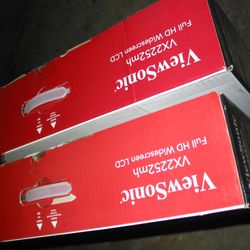 2X ViewSonic Computer LCD Monitors 22” Full 1080p HD Widescreen w/Built in Speakers, HDMI, DVI, VGA inputs