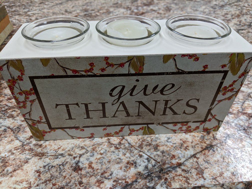 Give Thanks Candle Holder