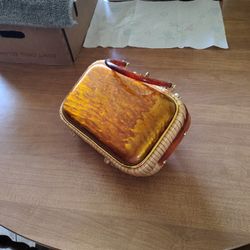 Vintage Lucite and Wicker Purse