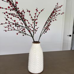Crate & Barrel Vase With Faux Branches
