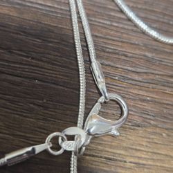 21" .925 Sterling Silver Snake Link Style Chain