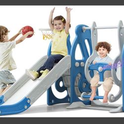 Toddler slide and swing set