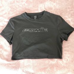 COSMIC Rhinestone Short-Sleeve Crop Top