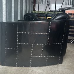 Vintage Black Leather Club Chair