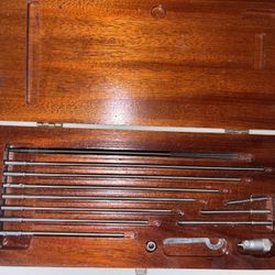 BROWN & SHARPE Inside Micrometer Set 11 Rods 1"-12" .001" Grad Wooden Case USA