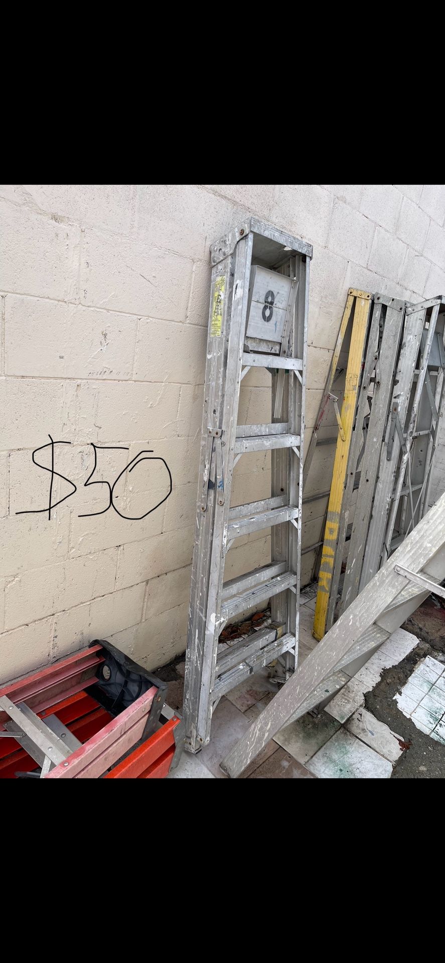 Excellent Condition, 6 Feet And More Sizes Available Aluminum A frame ladders