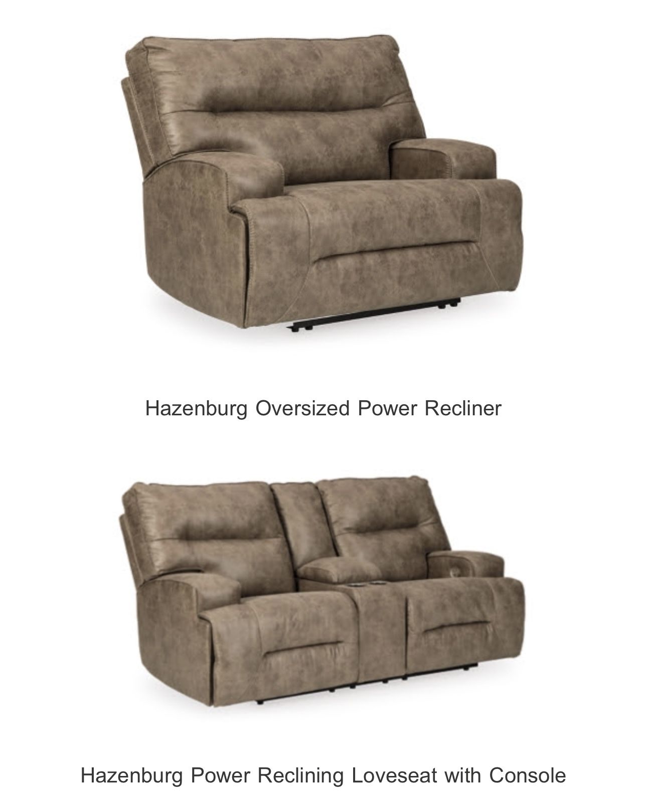 Power Reclining Loveseat & Oversized Chair