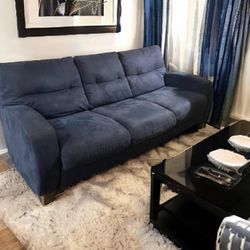 Blue Couch Sofa 3 Seater Delivery Available 