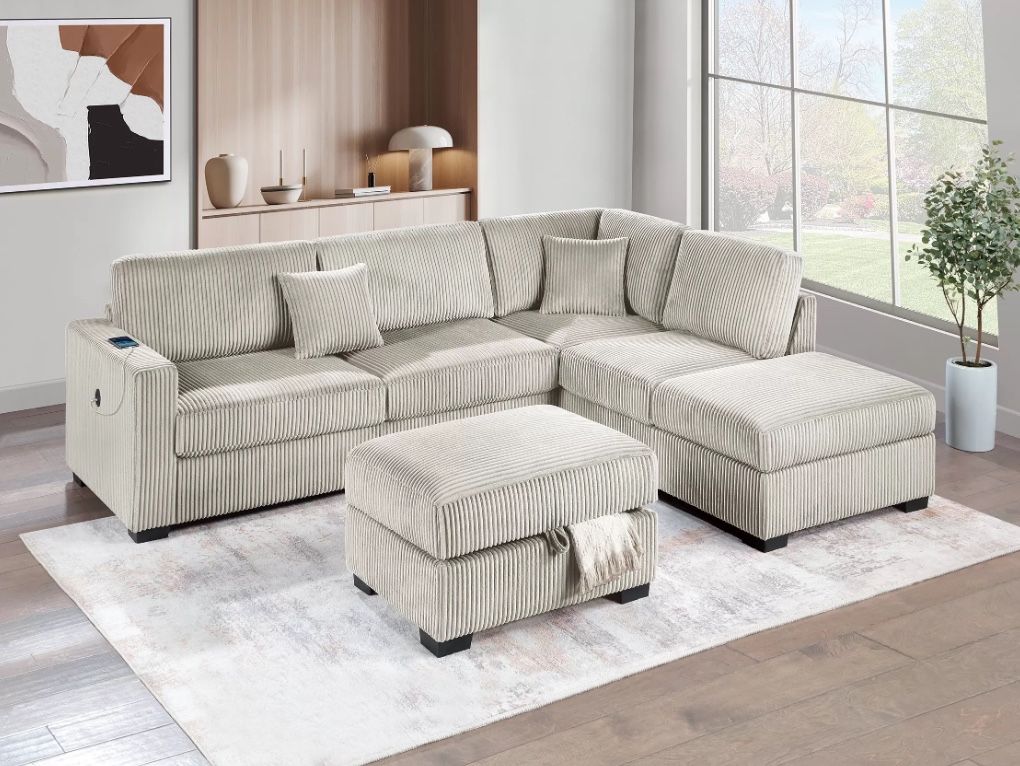3 Pc Reversible Sectional W/ Ottoman