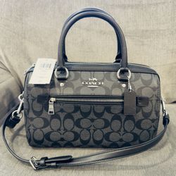 Coach Rowan bag in Graphite/black/silver