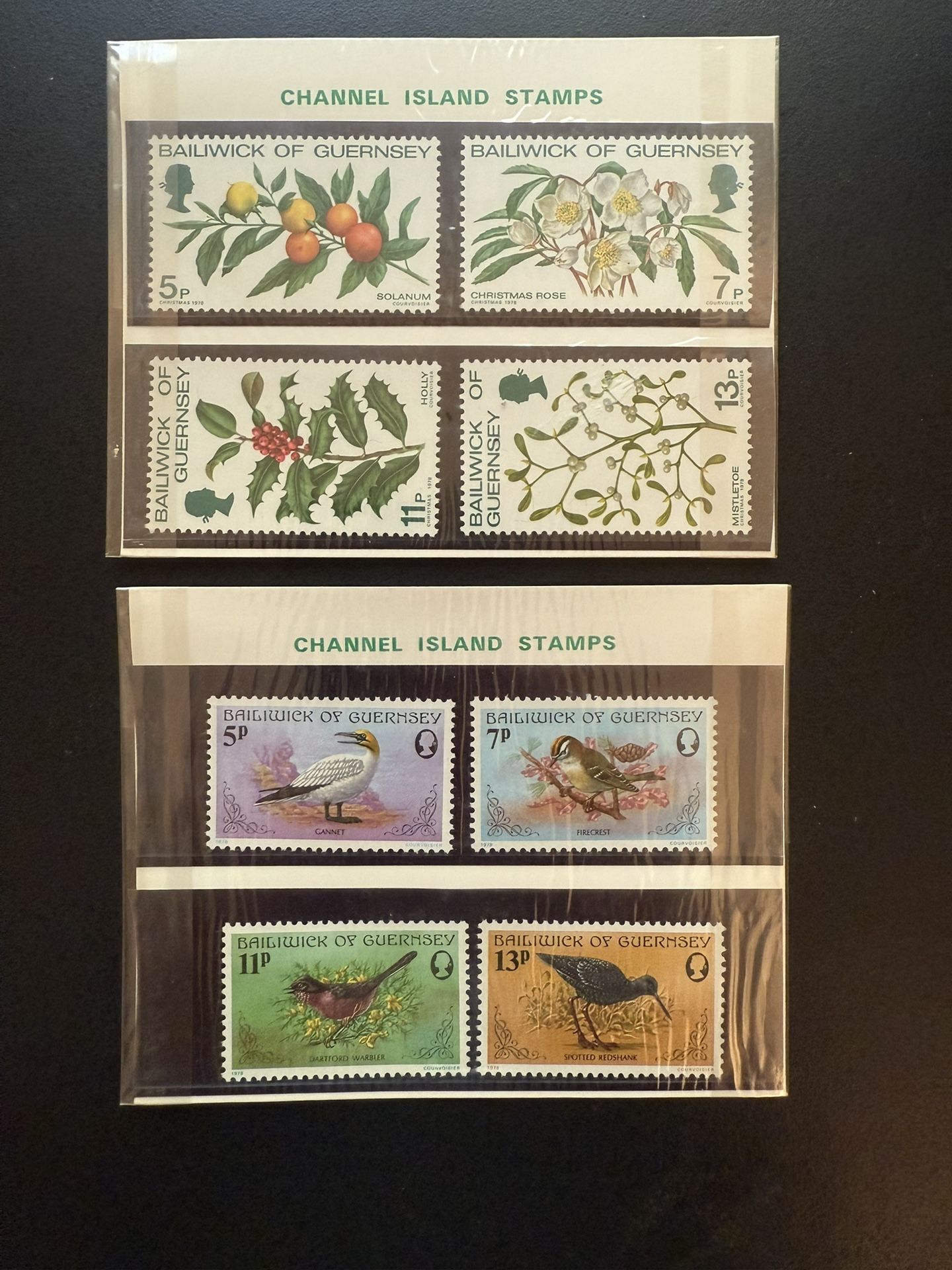 Three BN Vintage Sets Of Mint Post Stamps From Bailiwick Of Guernsey