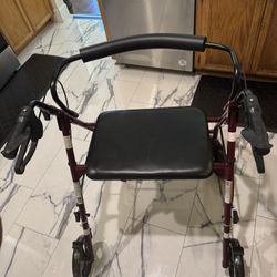 Medline Heavy Duty Walker With Seat