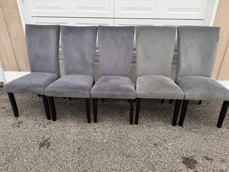 Set of 5 Gray Dining Chairs