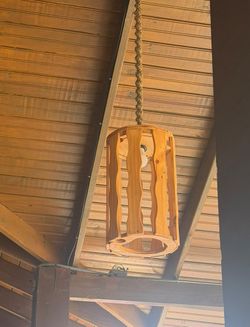 Handmade Rustic Wooden Pendant Light – Solid Wood