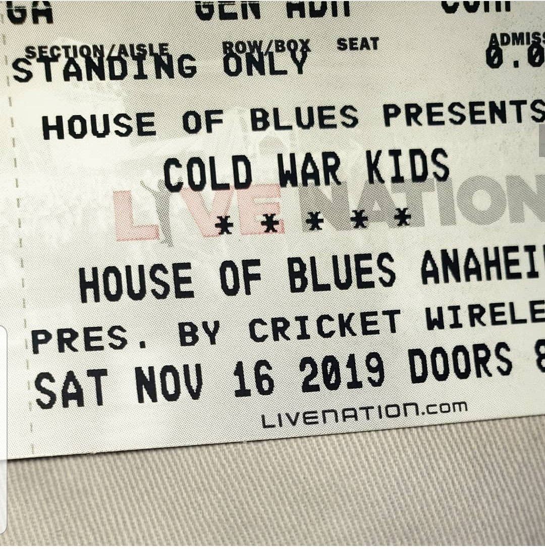 1 ticket for sale Cold war kids house of blues this Saturday