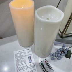 Two 10" Flameless Candle With Remote 