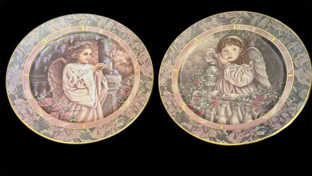 Bradford Exchange Collectible Plates “Hope” and “Charity” by Donna Richardson.