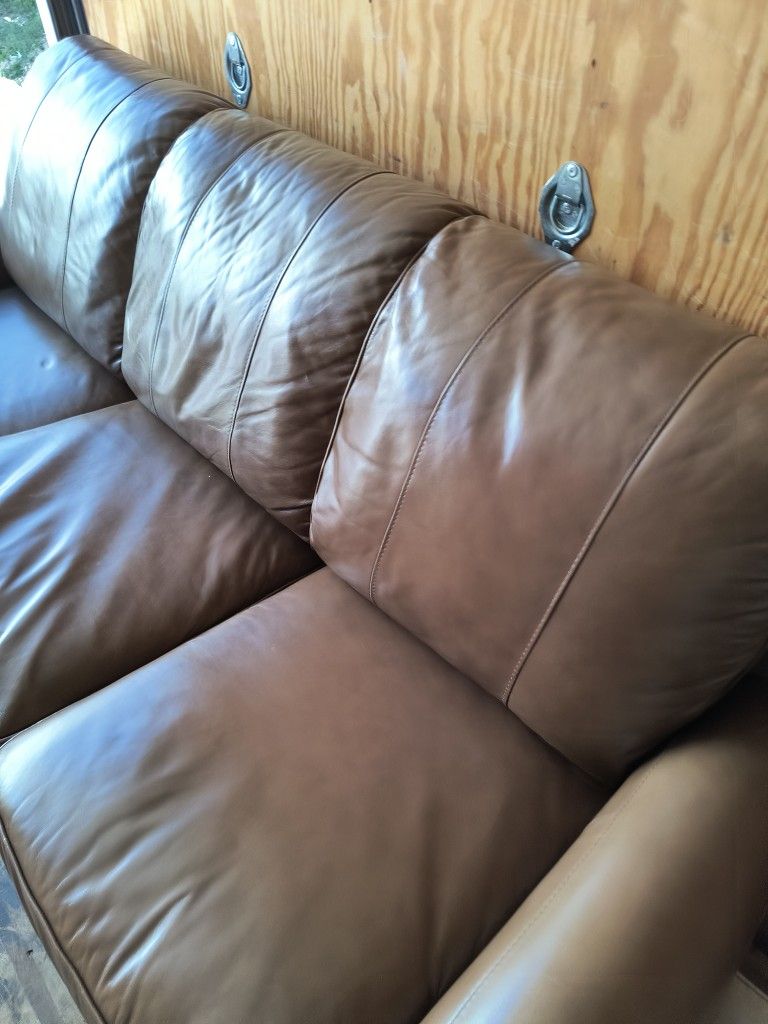 Nice Brown Leather Couch Delivery Is Available For A Fee