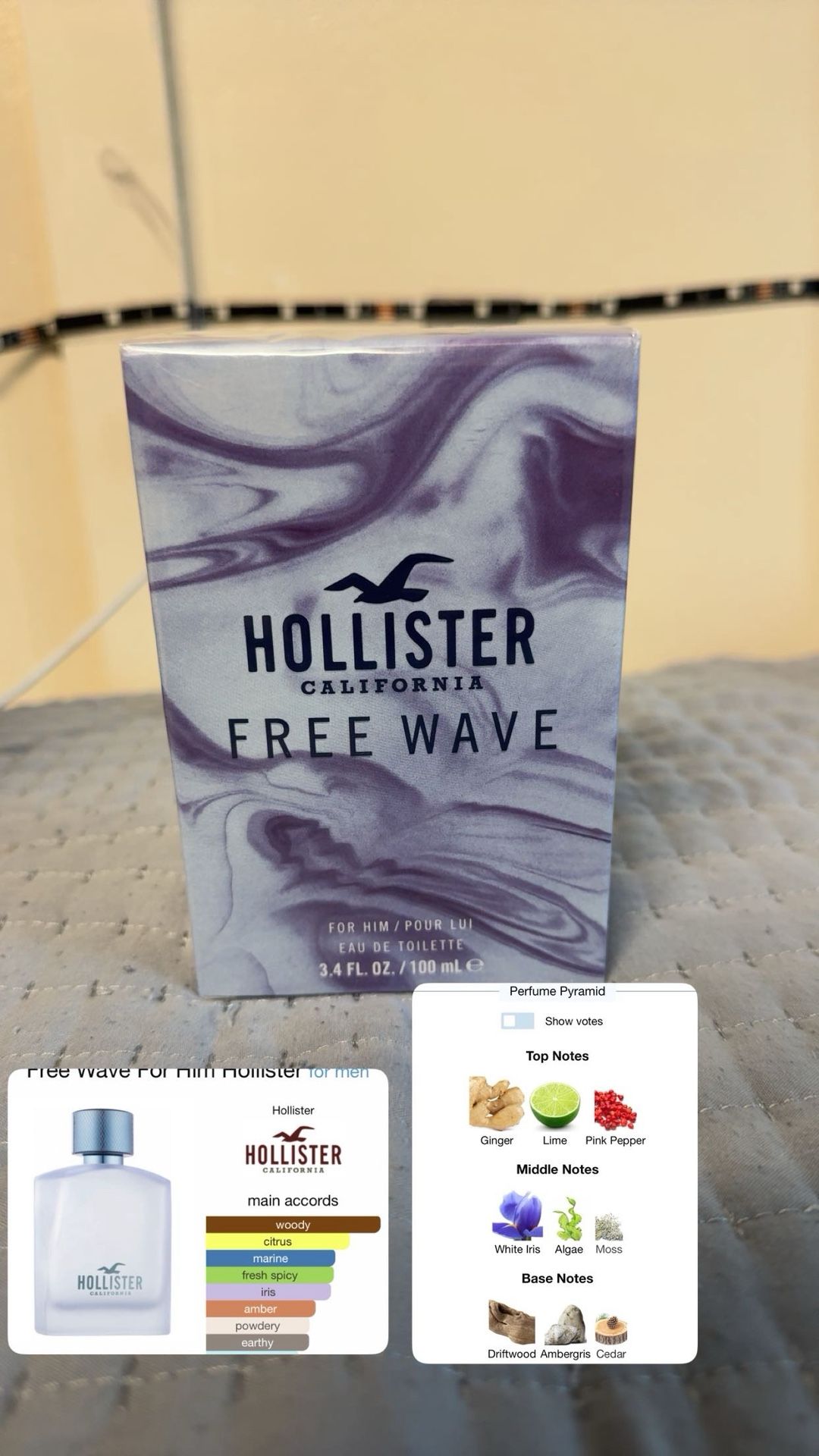 Hollister Free Wave Eau de Toilette for Men – 3.4 oz