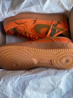Nike Air Force 1 Orange Camo Low-Top Sneakers