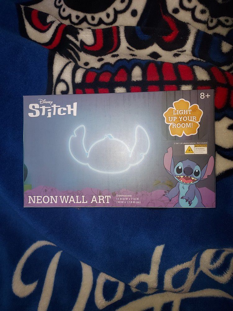 Disney Stitch Neon Wall Art 11.8in X 7in