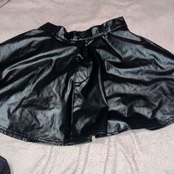 Black SHEIN faux leather mini skirt